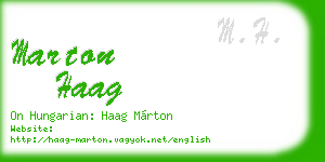 marton haag business card
